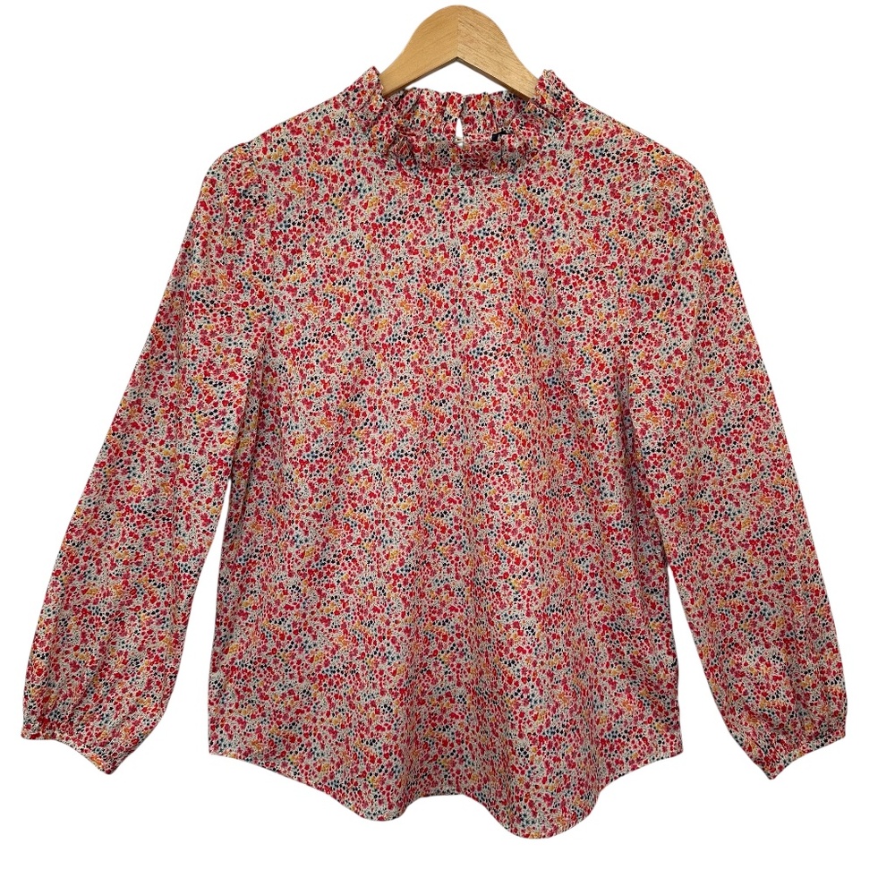. Crew Top Blouse Liberty of London Fabric Ditsy Print Phoebe Floral Womens  S